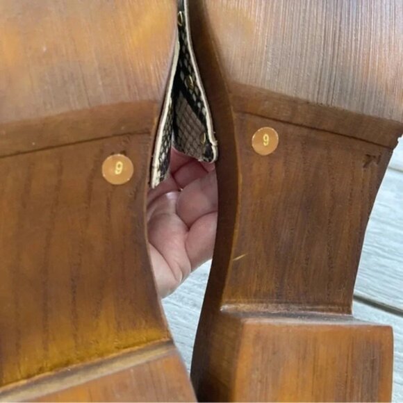 Seychelles Good Spirits Python Heeled Open Toe Clogs Womens size 9 - Picture 8 of 10